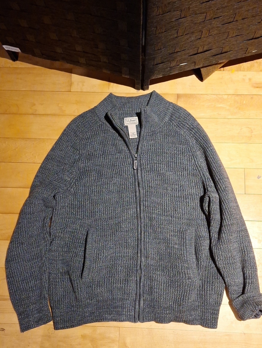 L.L. Bean Men's Zip-Up Ribbed Sweater - Heather Gray